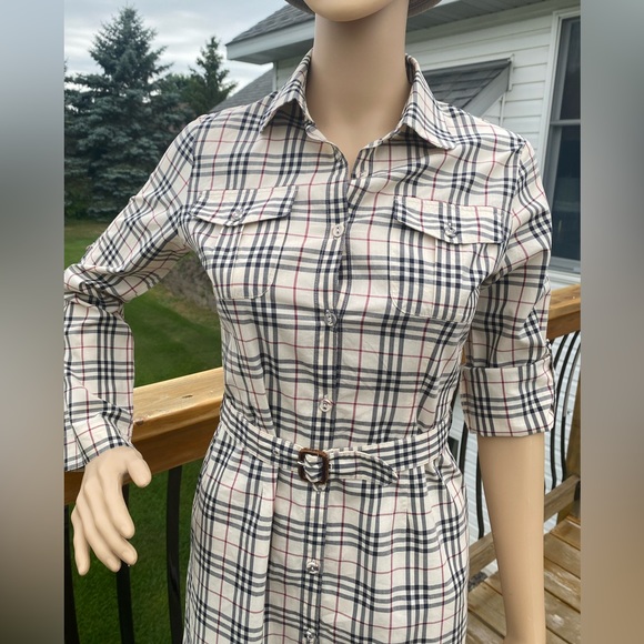 Burberry Nova Check BELTED Button Down Shirt Dress🔥NEW🔥Womens SM/Youth XL (12) - Picture 15 of 17
